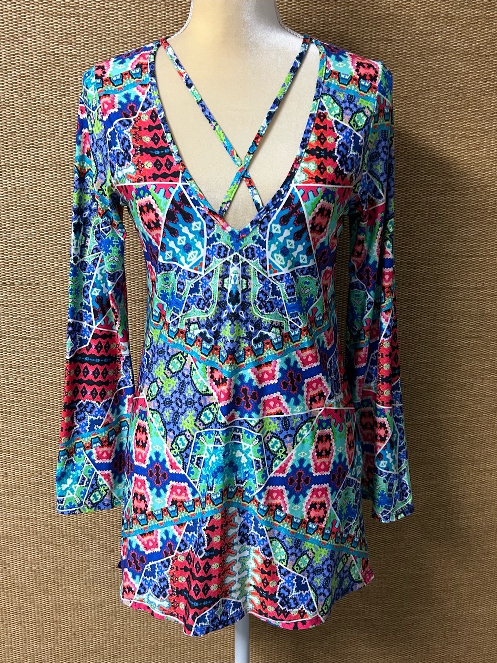La Blanca Swim Cover Up Tunic Dress Womens XS Multicolor